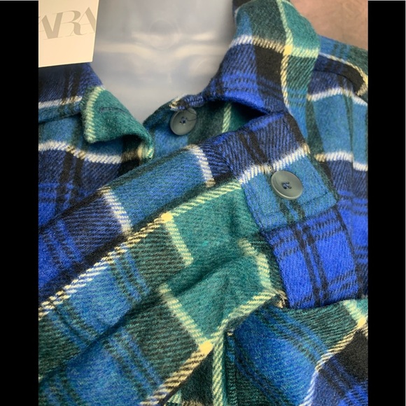 Zara Jacket Top Flannel Sz XS Cabincore Normcore Shacket - Picture 7 of 10